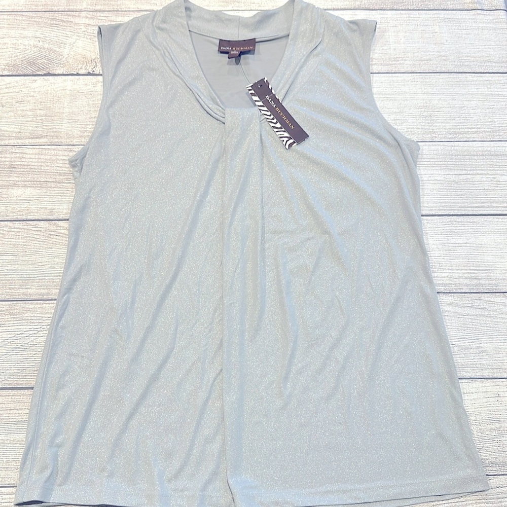 Women’s Dana Buchman dressy tank size L shimmery silver